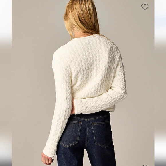 NWT JCREW Odette Cable-Knit Lady Sweater in Cotton Blend Bouclé - Picture 4 of 6